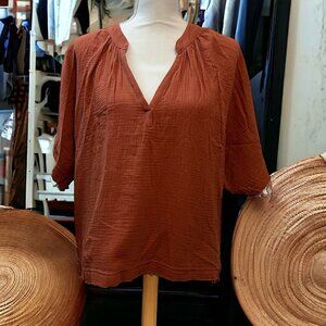 YFB Young Fabulous and Broke Rust Boho Loose Fit Top Size XS NWT